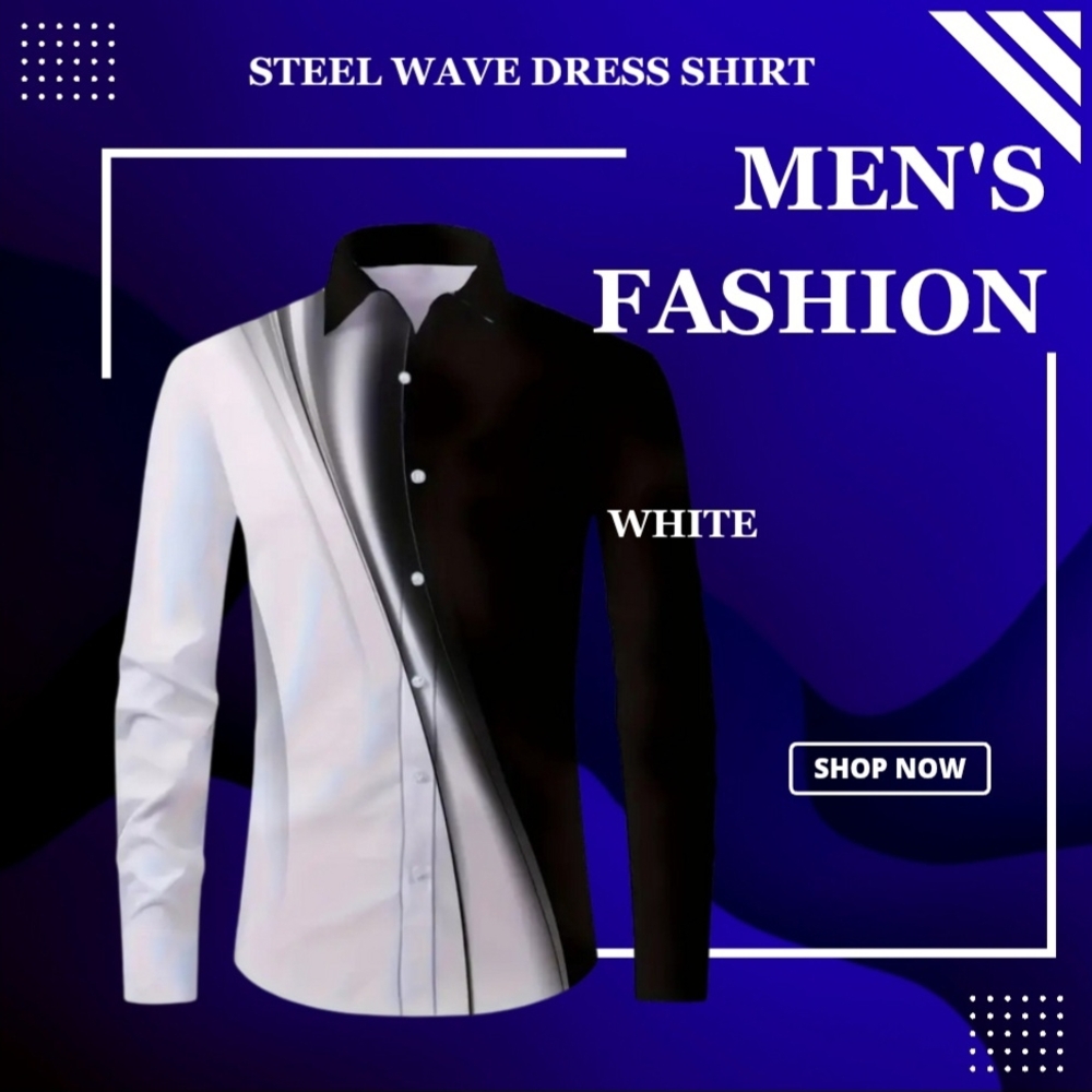 The Steel Wave Dress Shirt in WHITE
